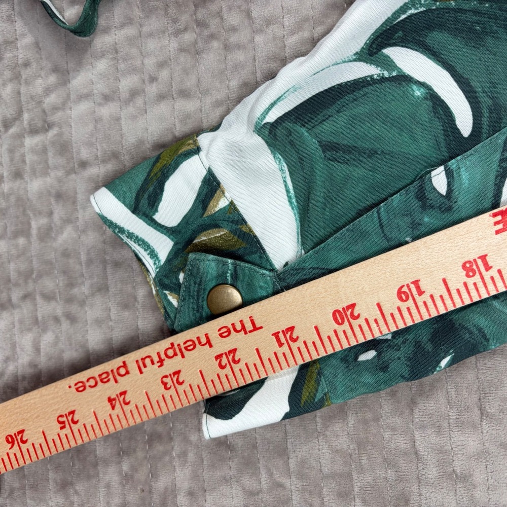 Anthropologie Hutch Tropical Monstera Leaf Cropped Utility Jacket Tencel Linen M - Picture 5 of 8